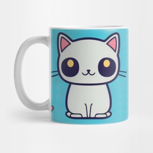 Cartoon cat character icon logo Mug